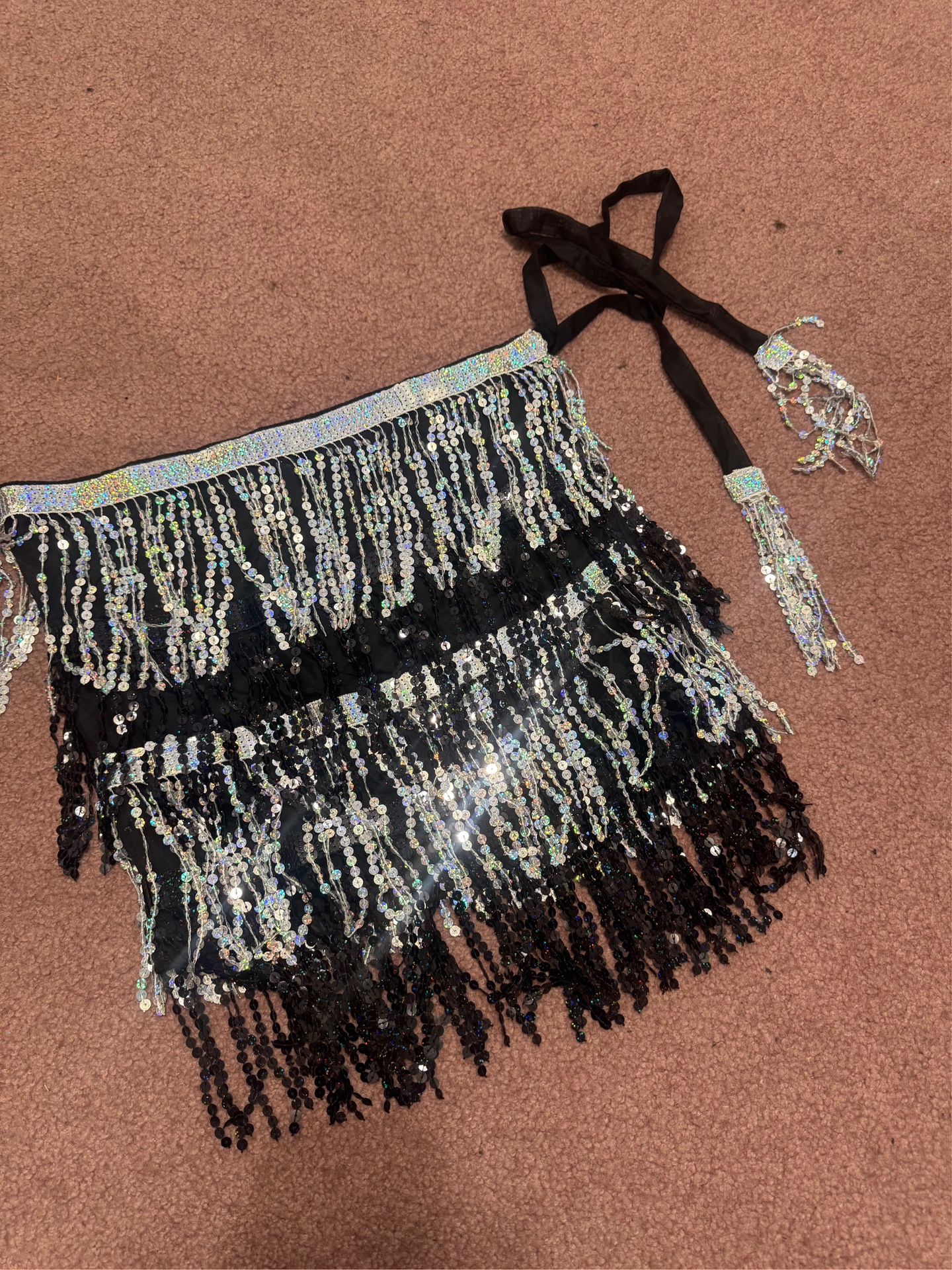 New one size black festival rave mini skirt short
