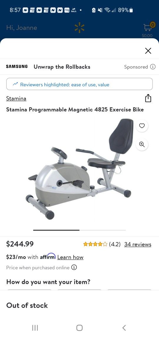 Stamina Exercise Bike