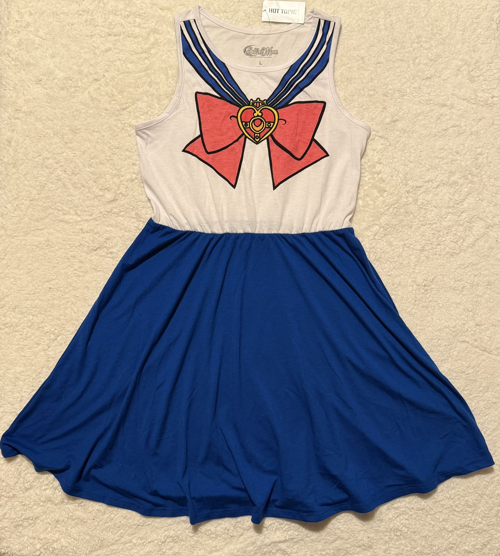 NWT Hot Topic Sailor Moon Cosplay/Costume Skater Dress Size Large -95% Polyester/5% Spandex -Measurements and Condition are in photos -Feel free to a
