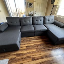 U-Shaped Couch with 2 Storage Chaises