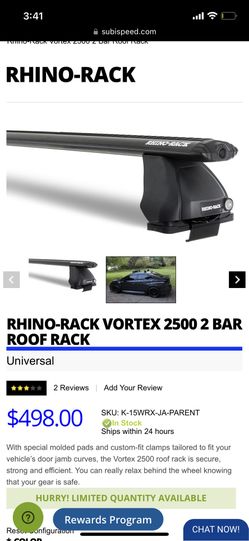 2015+ Wrx Rhino Rack With Wind Vortex