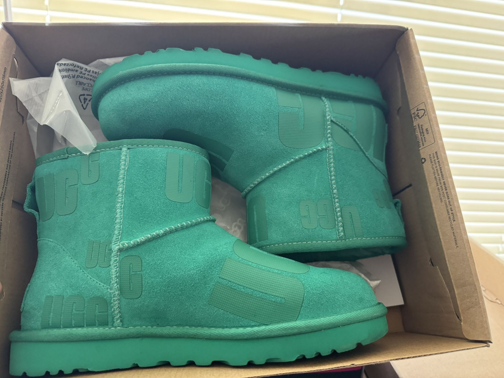 Green Uggs Size 7, $75