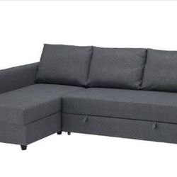 Sectional couch that converts into queen size bed w/storage