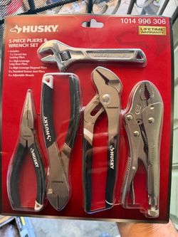 Husky 5-Piece Pliers & Wrench Set