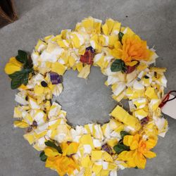 Beautiful Yellow Flower large Handmade Wreath 