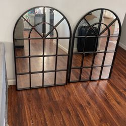Arch Window Metal Mirrors 