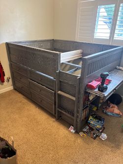 Pottery Barn Loft Bed (Full) with dresser and desk built in.