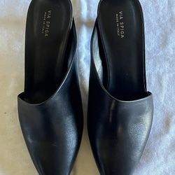 Via Spiga “FREYA” Asmmetrical Leather Mule NWOB 37(7)