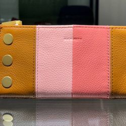 New HAMMITT VIP Wallet Leather Artist Brown Pink Gold Pins