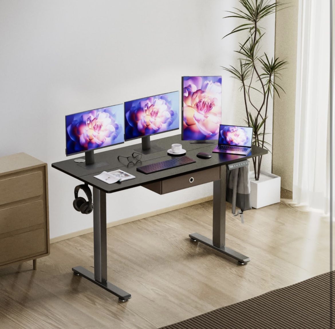 29-85 Electric Height Adjustable Standing Desk, 48 * 24 Inch Sit Stand Up Desk