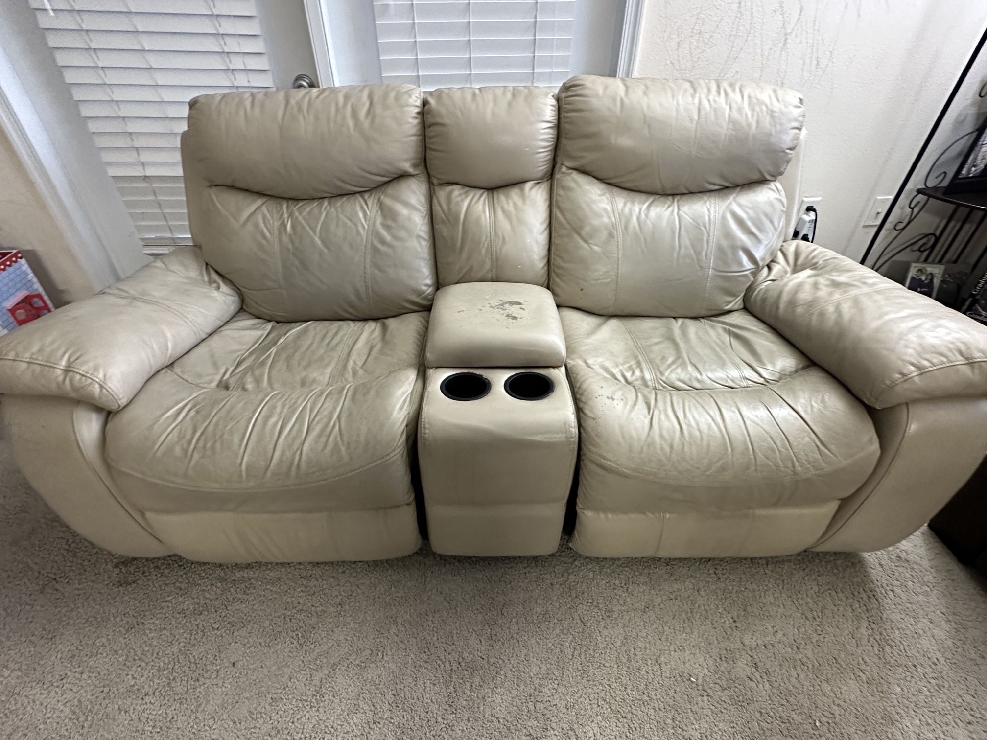 Faux Leather Rocking Recliner Sofa