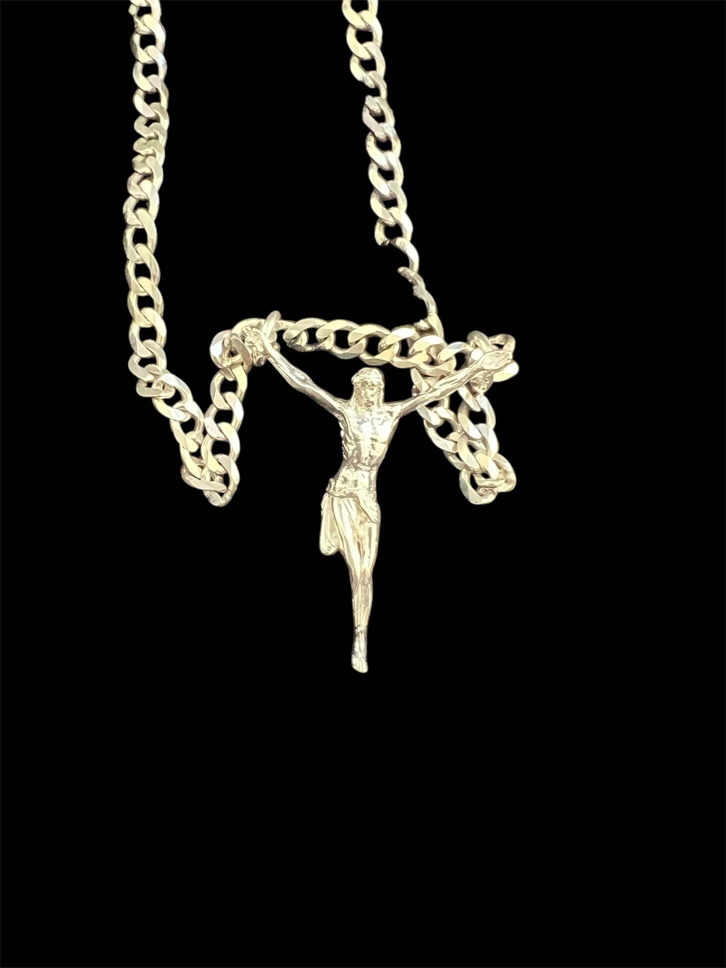 925 silver chain with Christ pendant