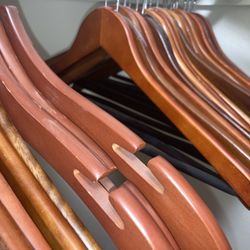 Pick 15 For $10 Cherry Wood Clothes Hangers Coat Closet 