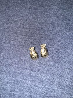 10k Gold Money Bag Earrings