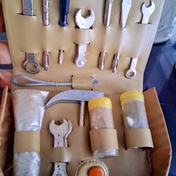 vintage "Just in Case" mini tool kit, likely from the 1950s 