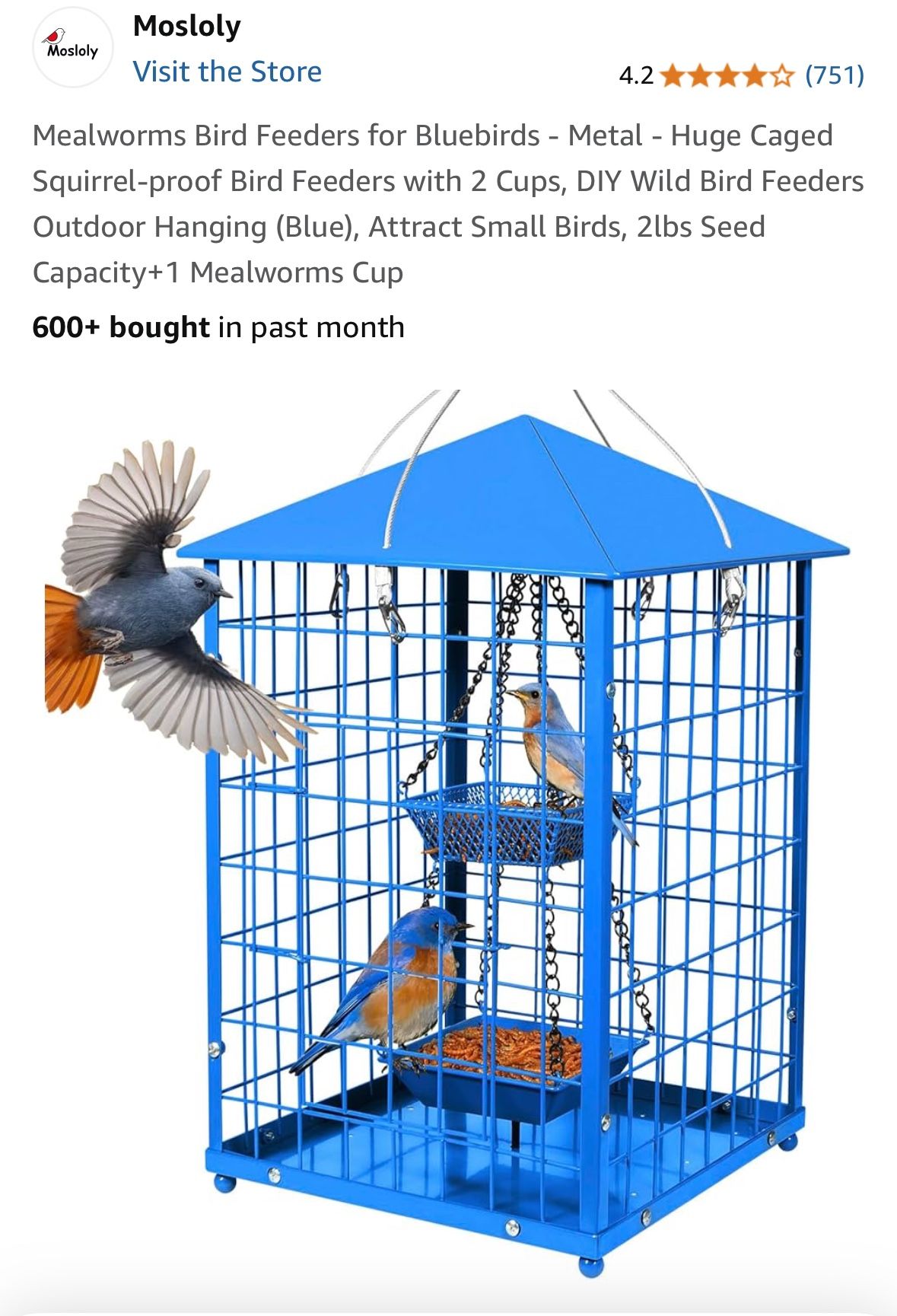 Caged Bird Feeder-squirrel proof