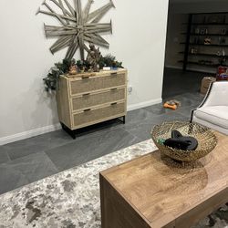 Modern 3-Drawer Wood Dresser – 34” x 37.5” x 17”