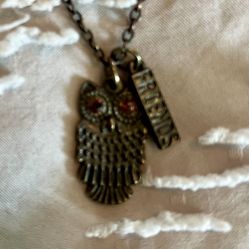 Owl Charm Necklace with “Friends” Tag