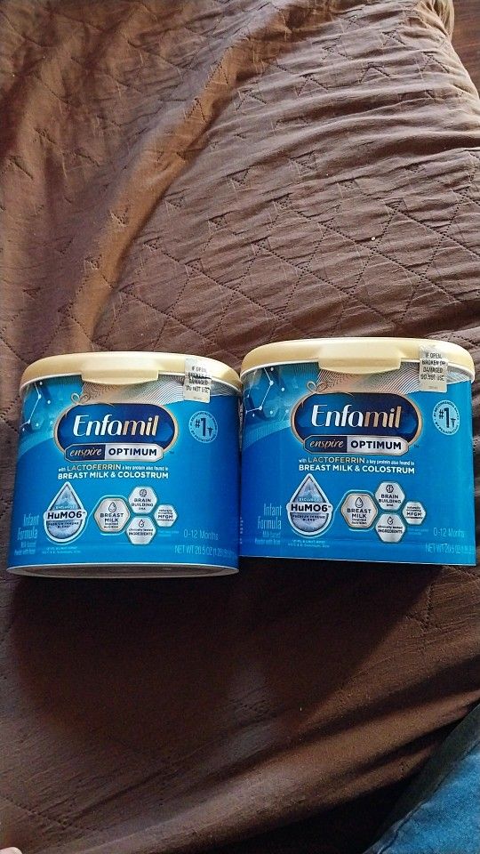 Enfamil Enspire Optimum 20.5 OUNCE TUBS BOTH FOR $90 CASH/ZELLE ALL NEW AND SEALED DELIVERY IS AVAILABLE 