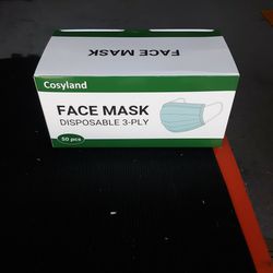 Brand New Box Face Mask 50 Pieces $15 These Are 3-ply Disposable