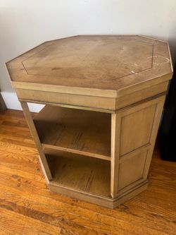 vintage octagonal wood end side table