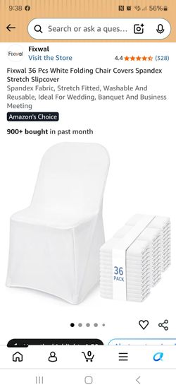 36 pcs white folding chairs covers spandex new in box pick up in pomona $45
