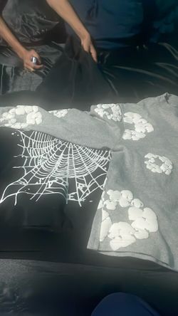 Gray Denim Tears And Black Spider Hoodie