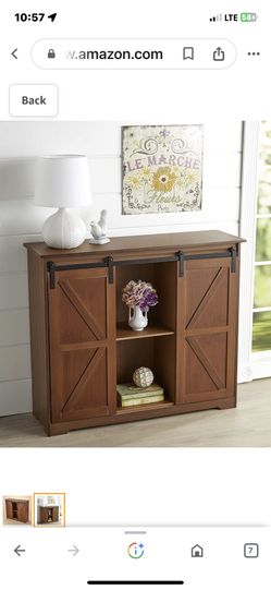 New Lakeside Collections Rustic Sliding Door Buffet Cabinet 
