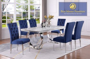 Dining set 7 pc Faux Marble top,  Metal chrome legs finish, New Especial price