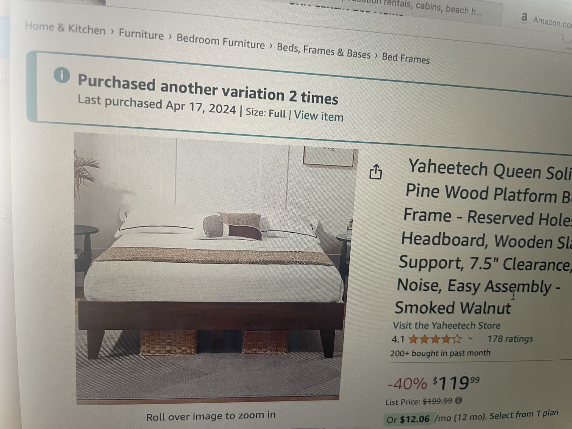 Full Size Bed Frame New In Box $50