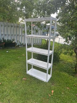 Sale hard plastic shelf 6 feet high x34” long x14” wide