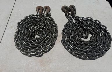 2 14’ grade 70 tie down chains with 2 chain binders