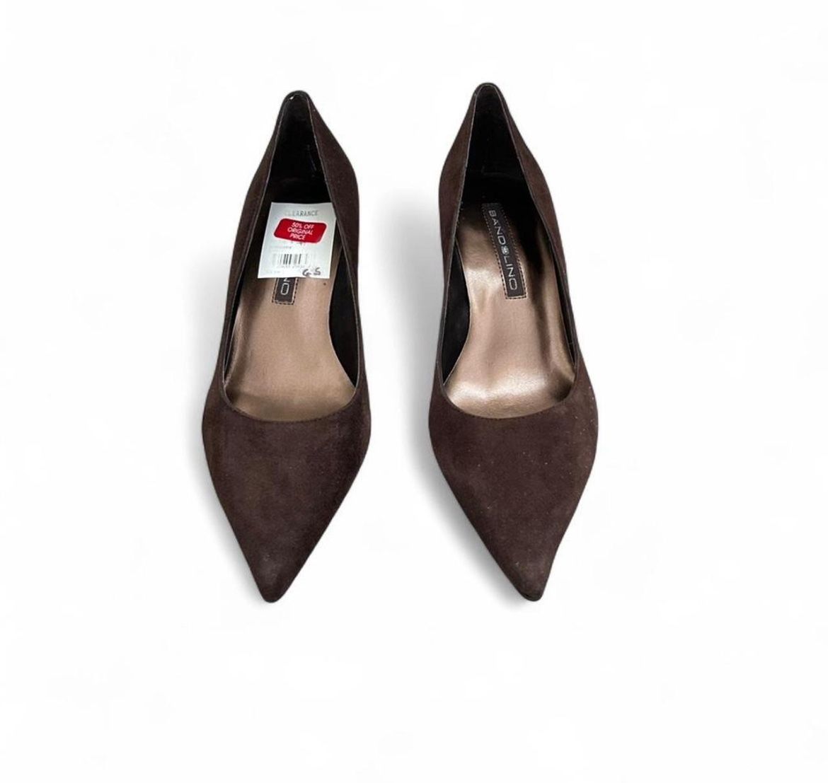 Chocolate brown kitten, heel suede women’s pointed Size 6.5 heel