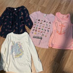 Girls' Graphic and Patterned Tops Girls Shirts Bundle M(7/8)
