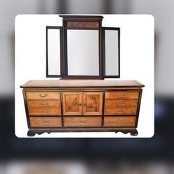 Wood Drawer And Mirror 