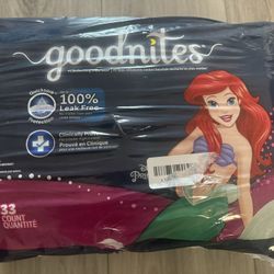 Goodnites Mermaid Underwear/ Diapers Xs 3-5