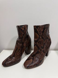 Aldo Brown snakeskin-print ankle boots