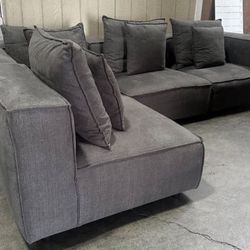 Kasala “Tyler” Modular Sectional – 4-Piece (Deep Charcoal)