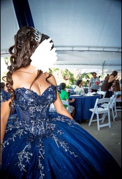 Navy Blue Quince dress with ramo