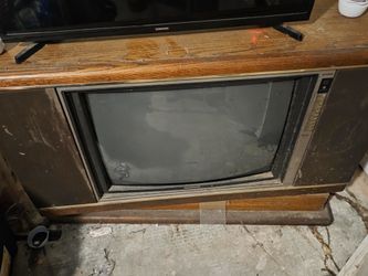 Wood Glass Star Antique Television