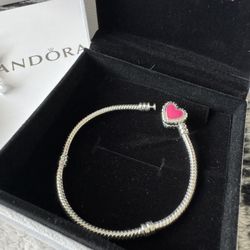 Pandora Pink Heart women’s girl gift bracelet 