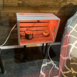 Handmade Wood Crate End Table/nightstand 