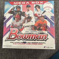 2021 Topps Bowman MLB Baseball Trading Cards Mega Box Brand New Factory Sealed