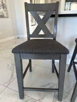 Barstools counter gray by Ashley  set of 5