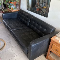 Black Leather Couch. 
