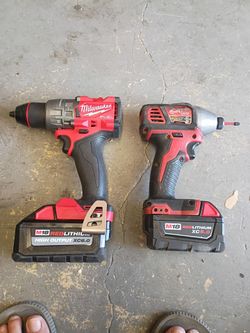 Milwaukee drill and impact driver and Batteries