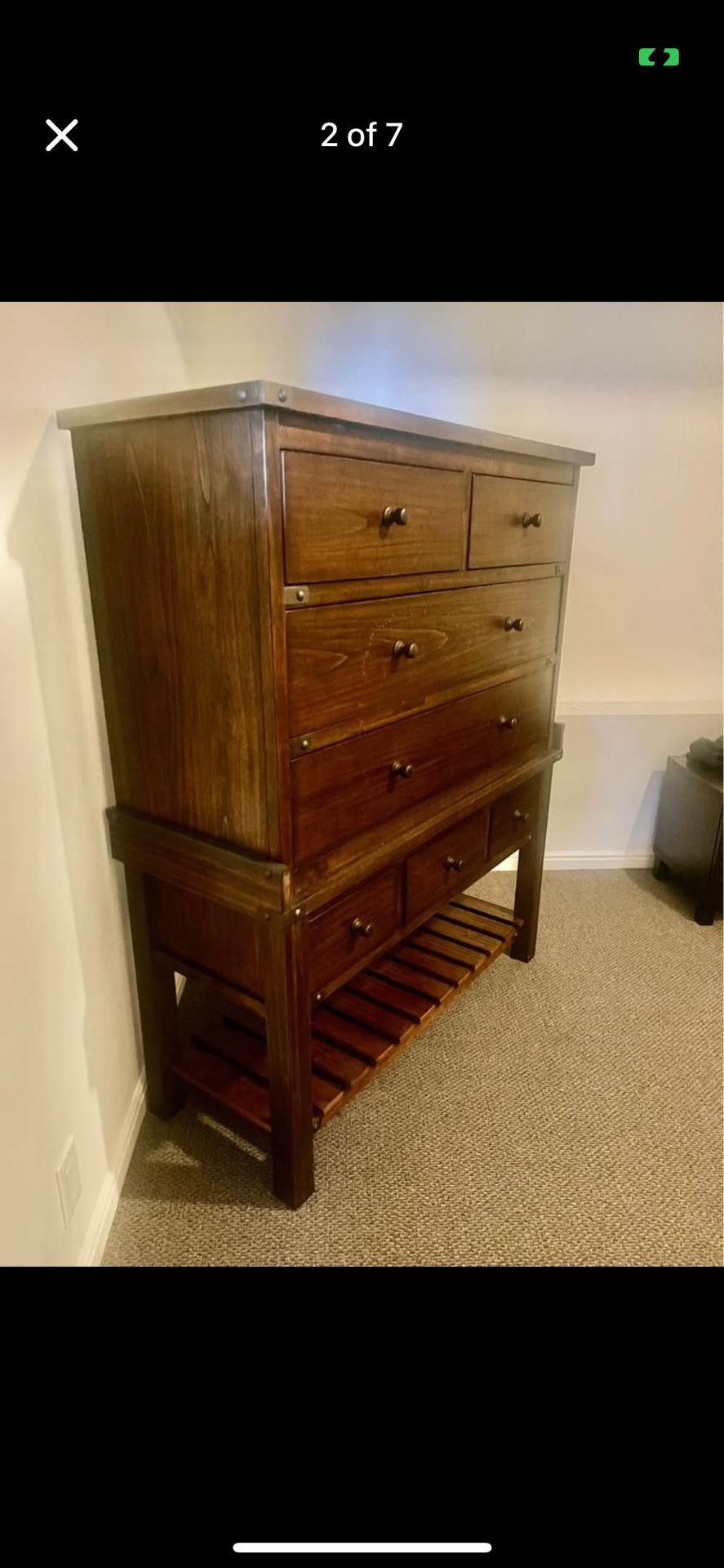 7-Drawer Dresser Hutch Cabinet