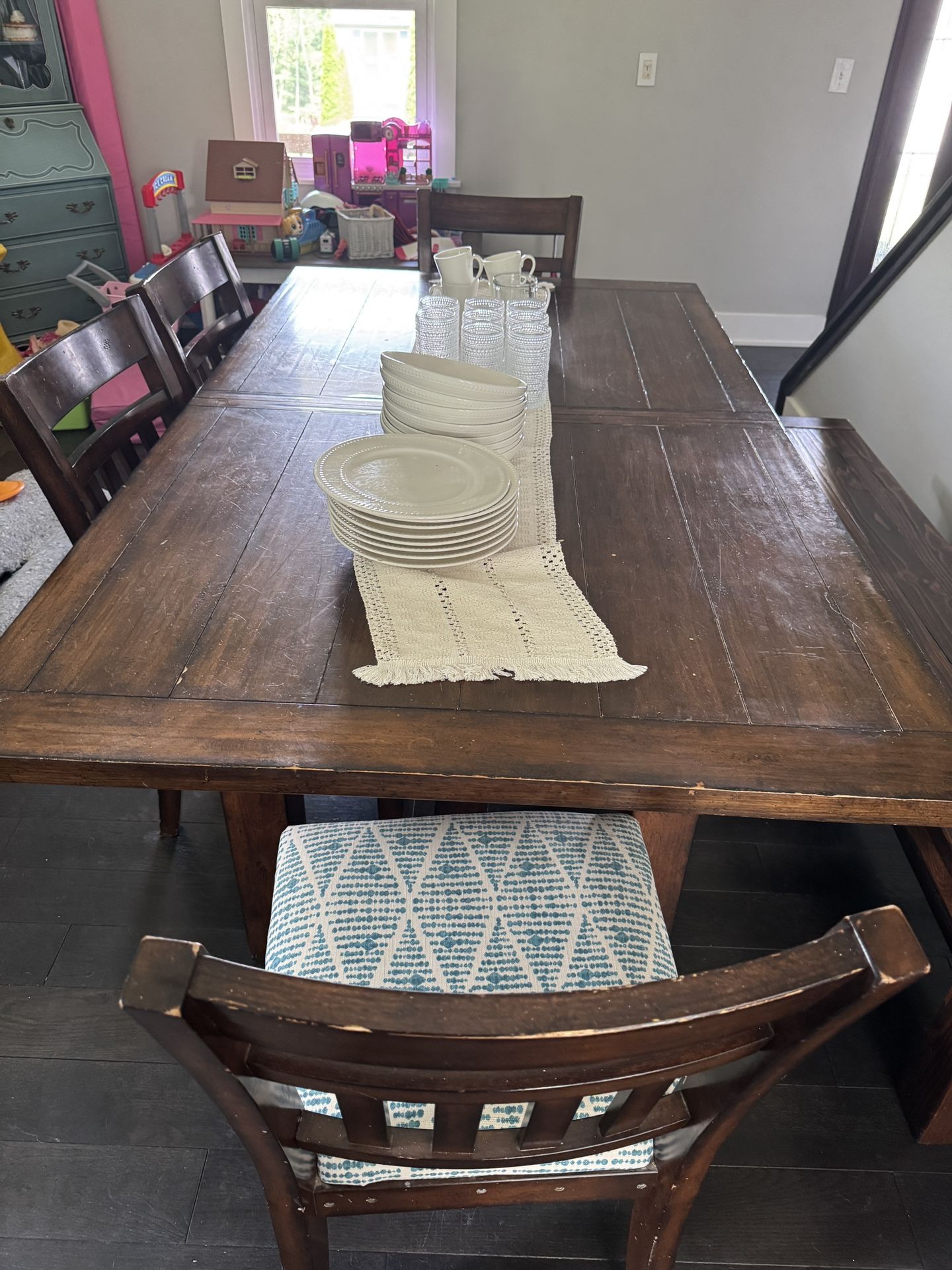 Dining Table With Bench 300