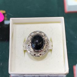 14k White Gold Diamond Birthstone Ring 