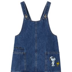 Kids Zara Denim Overall Dress Snoopy Peanuts 18-24 Months 